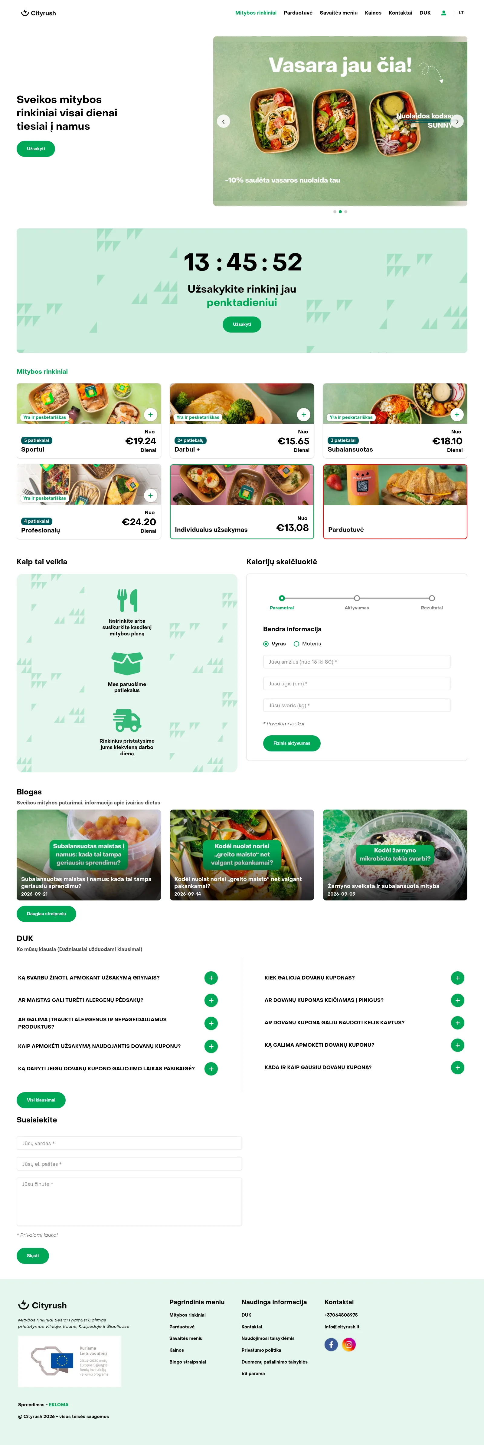 CITYRUSH — Web sistema ir integracija