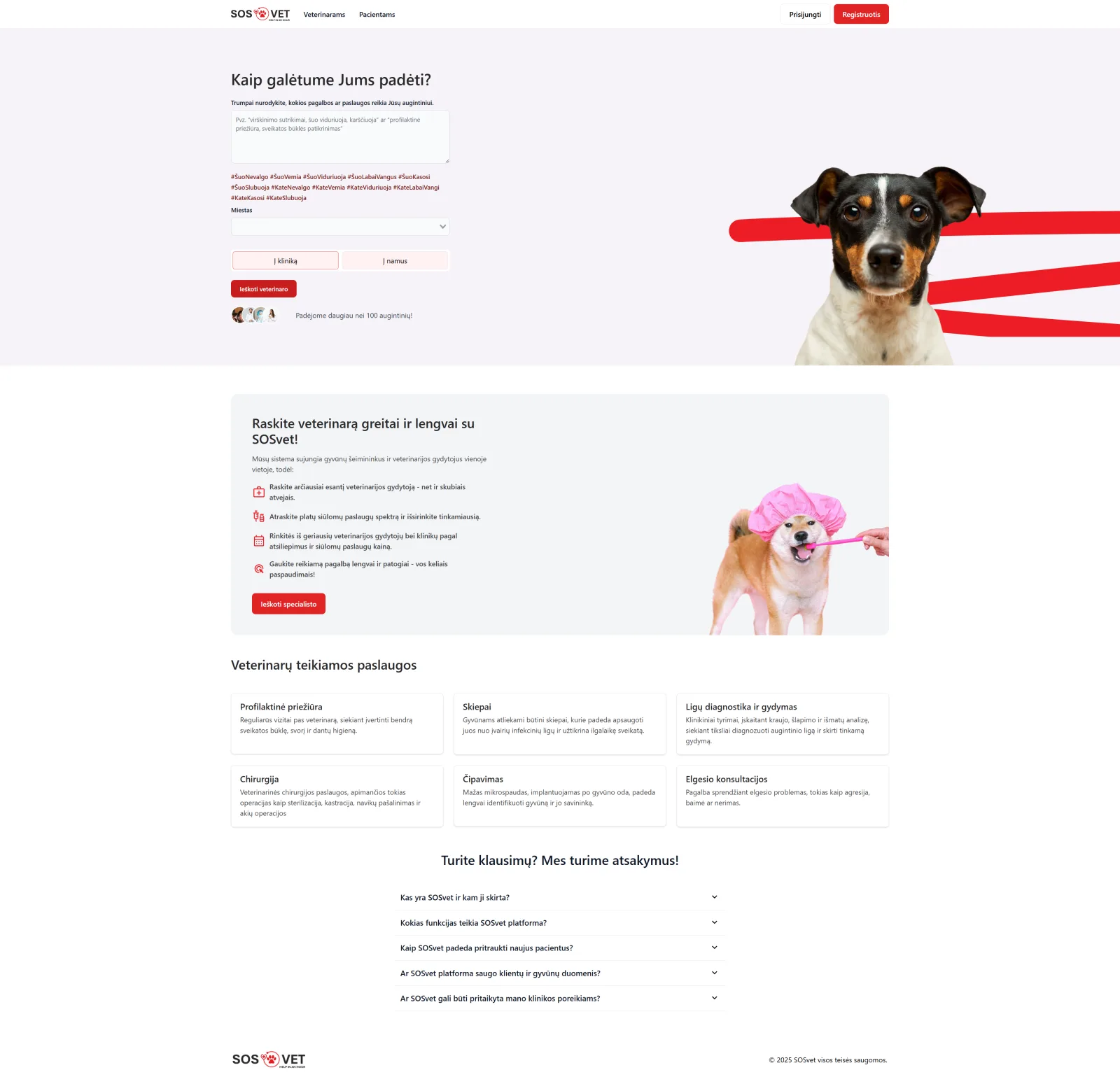 SOSVET — Veterinarinės pagalbos platforma