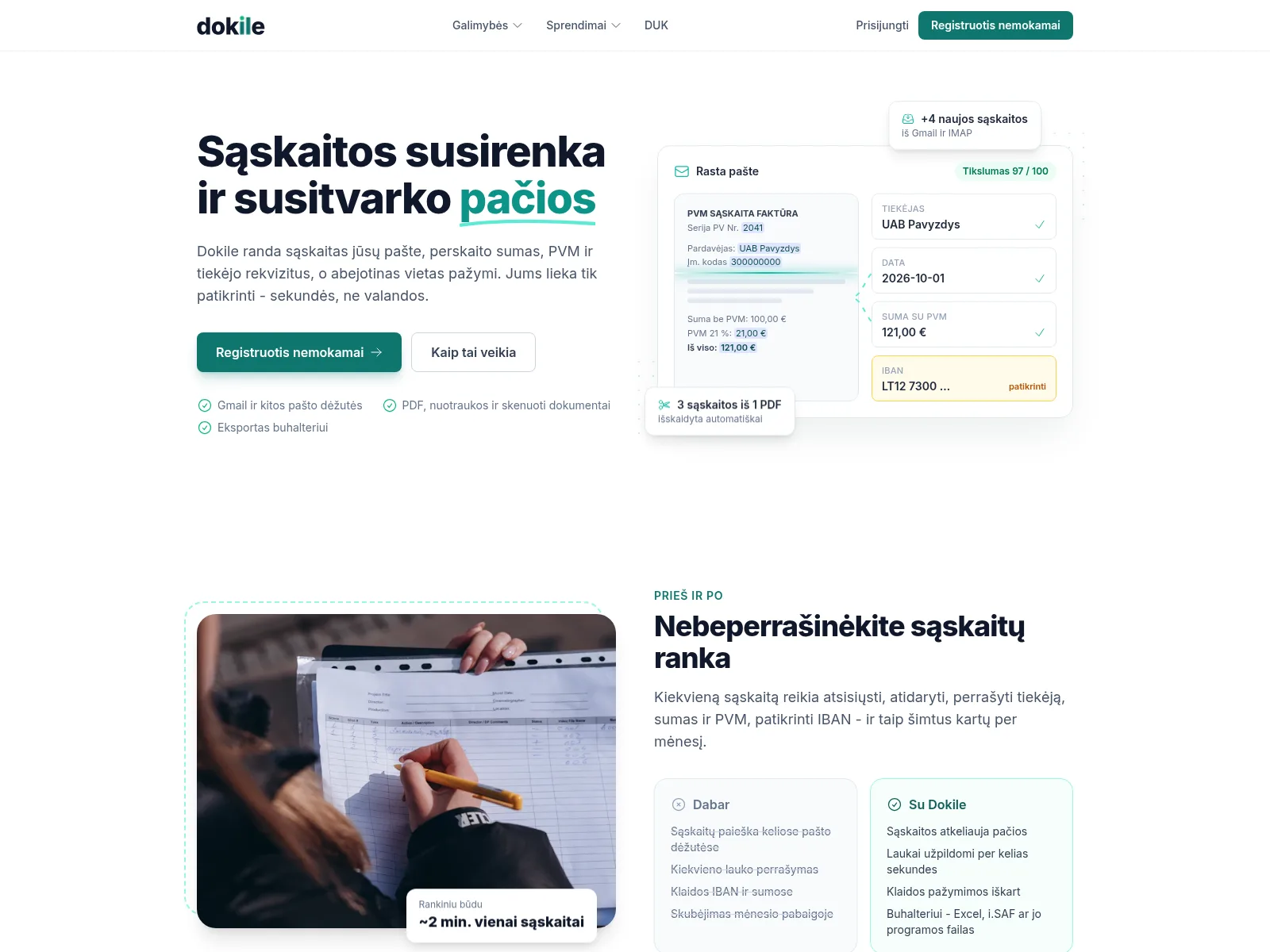 DOKILE — Sąskaitų valdymo SaaS platforma